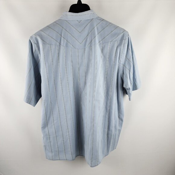 Horny Toad Toad & Co Shirt Mens Large Blue Stripe S/S Button Up - Picture 2 of 7